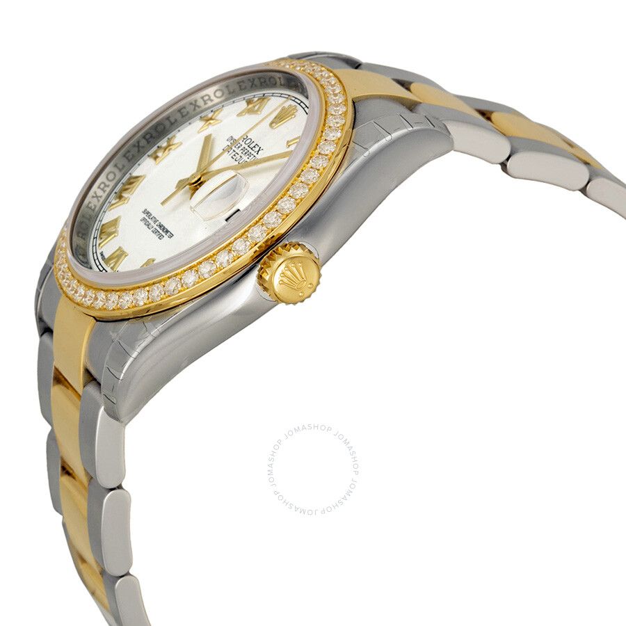 Rolex Oyster Perpetual Datejust 36 White Dial Stainless Steel and 18K Yellow Gold Bracelet Automatic Ladies Watch 116243WRO（Lifetime free warranty+90-days replacement service & Refund!.）