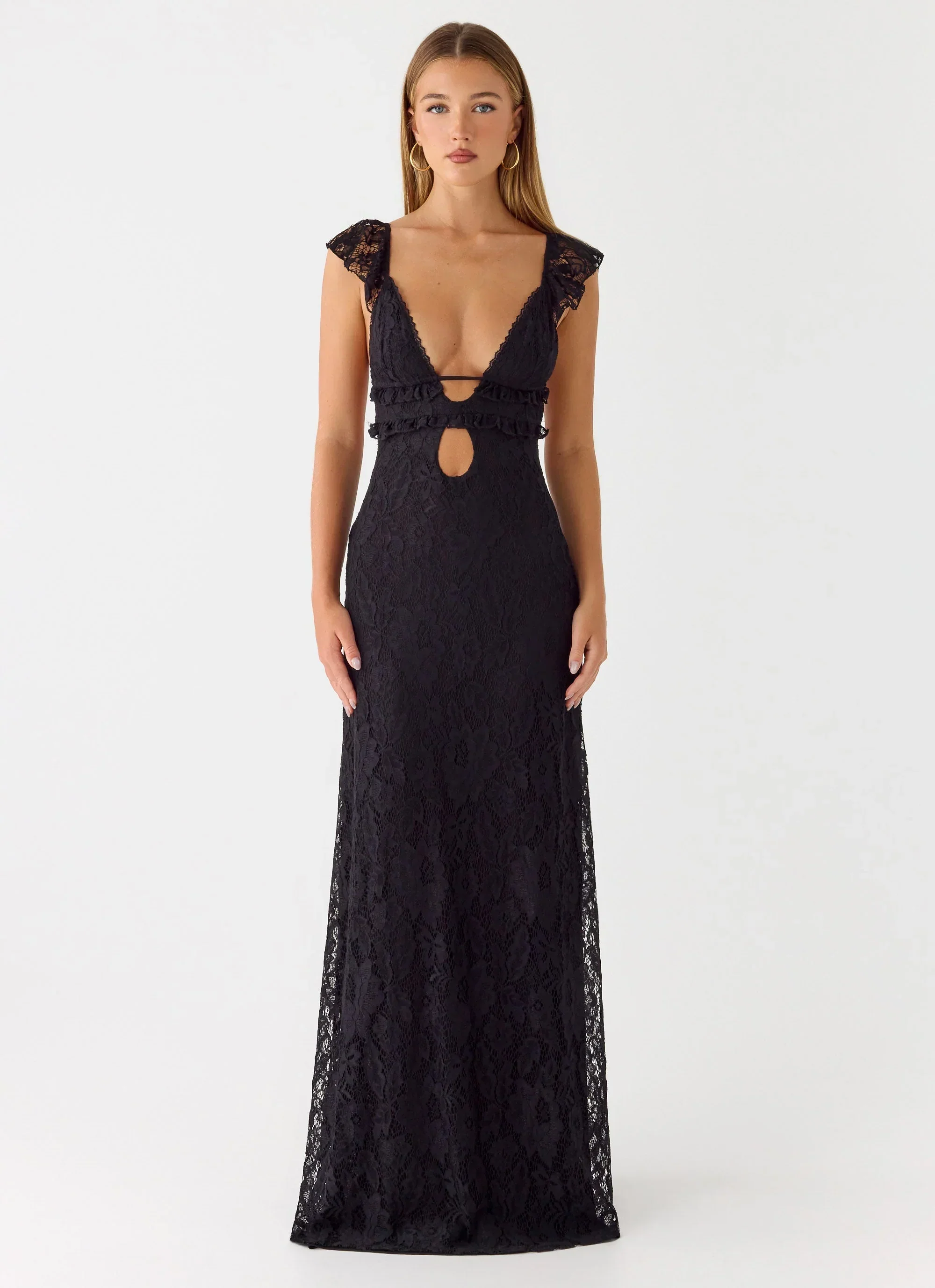 Giulia Lace Maxi Dress - Black