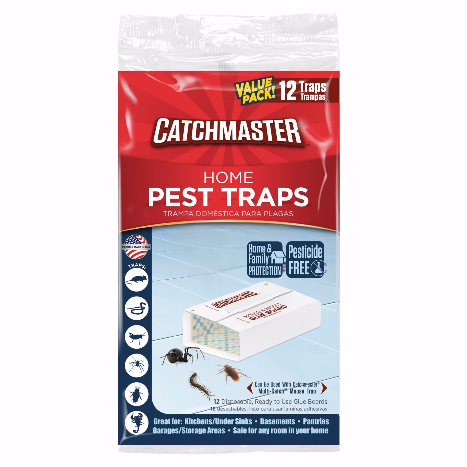 Catchmaster Mouse & Insect Solid Glue Board Traps, 4 Count