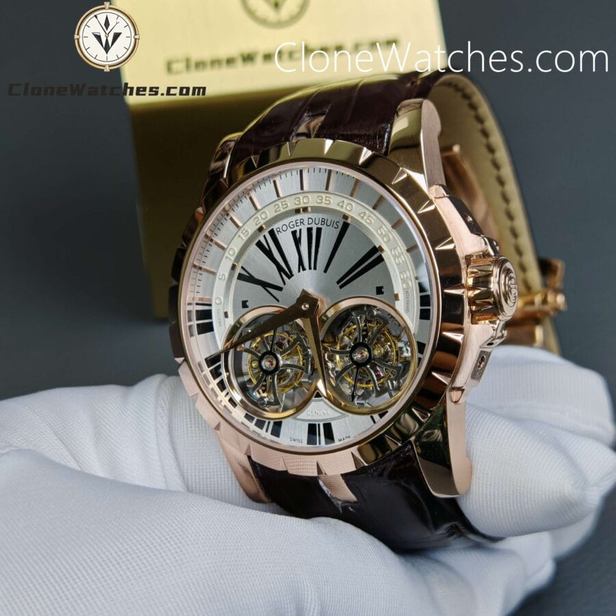 Roger Dubuis Super Clone Watches 1:1 Excalibur Rose Gold RDDBEX0249 45MM