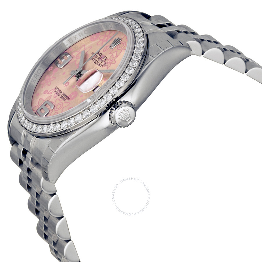 Rolex Oyster Perpetual Datejust 36 Pink Floral Dial Stainless Steel Jubilee Bracelet Automatic Ladies Watch 116244PFAJ（Lifetime free warranty+90-days replacement service & Refund!.）