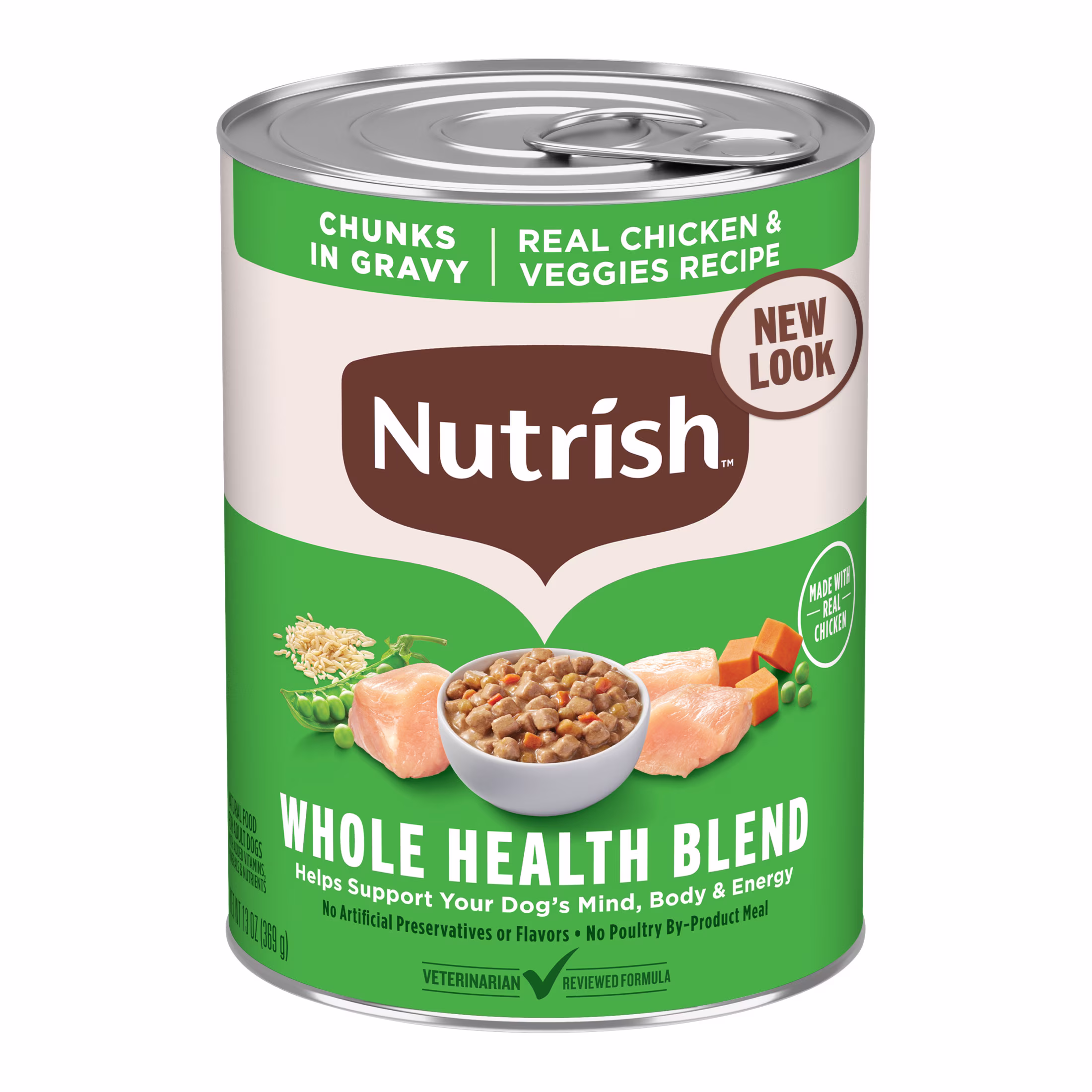 Rachael Ray Nutrish Chunks in Gravy Wet Dog Food, Real Chicken & Veggies Recipe, 13 oz. Can