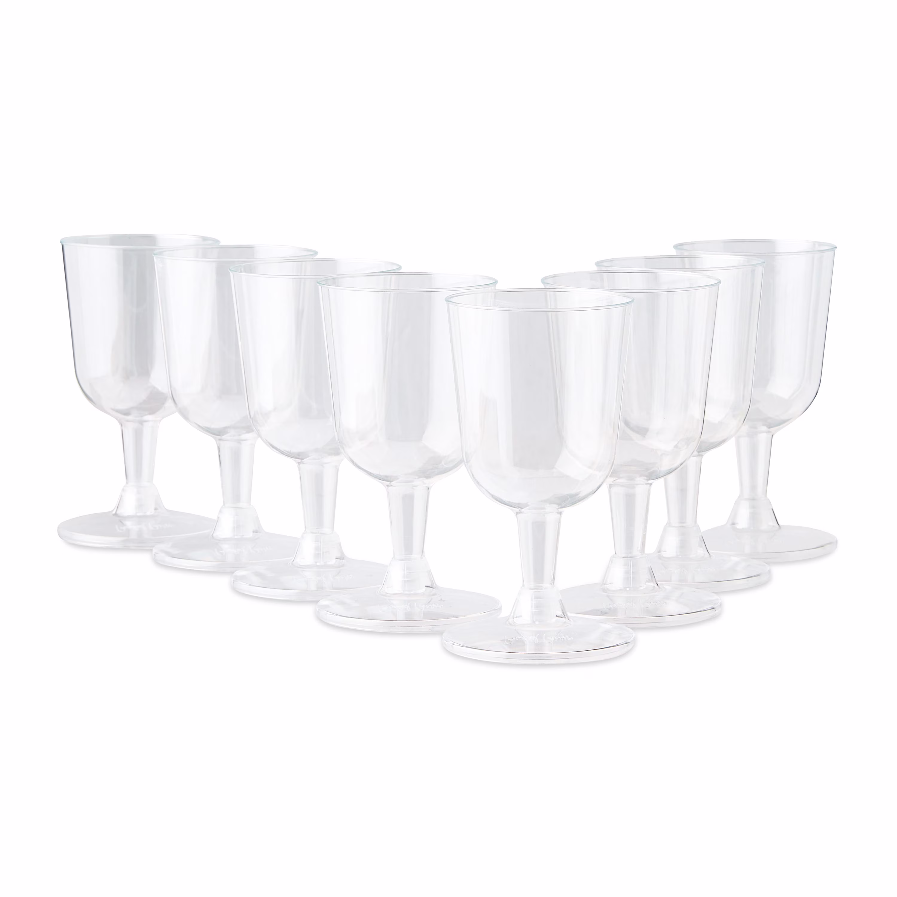 Way To Celebrate Clear Plastic Wine Glasses, 8 Count, 6.3 fl oz, 4.84 in x 2.64 in