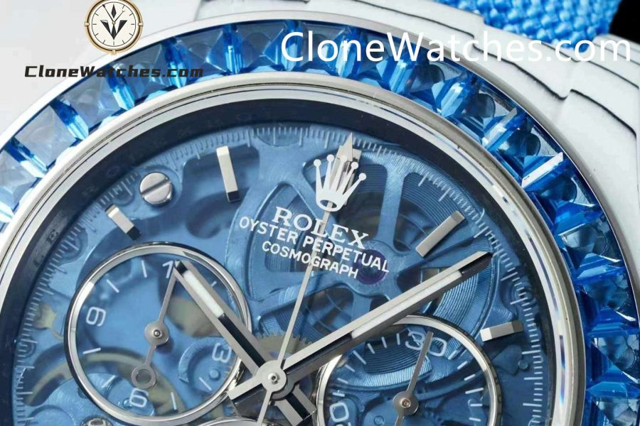 Modified Super Clone Watches 1:1 Sonic Rolex Daytona NTPT Carbon Fiber Skeleton Dial 4130 Movement