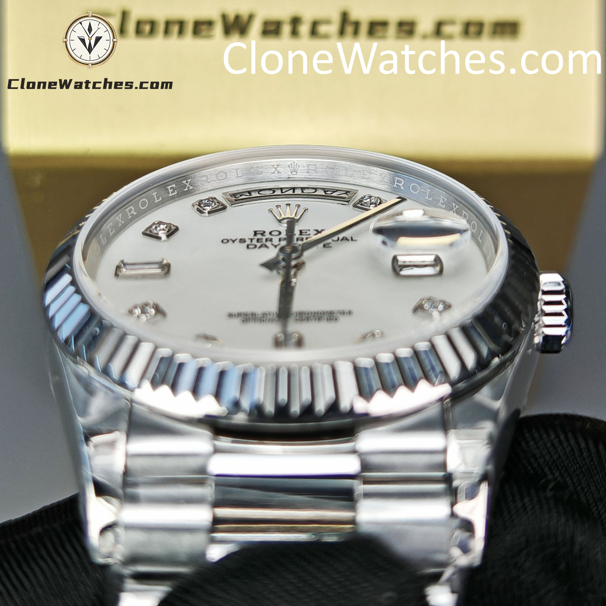 Rolex Super Clone Watches 1:1 Day Date Mother of Pearl Diamond Dial 36 mm m128239 – 0007 3255 Movement