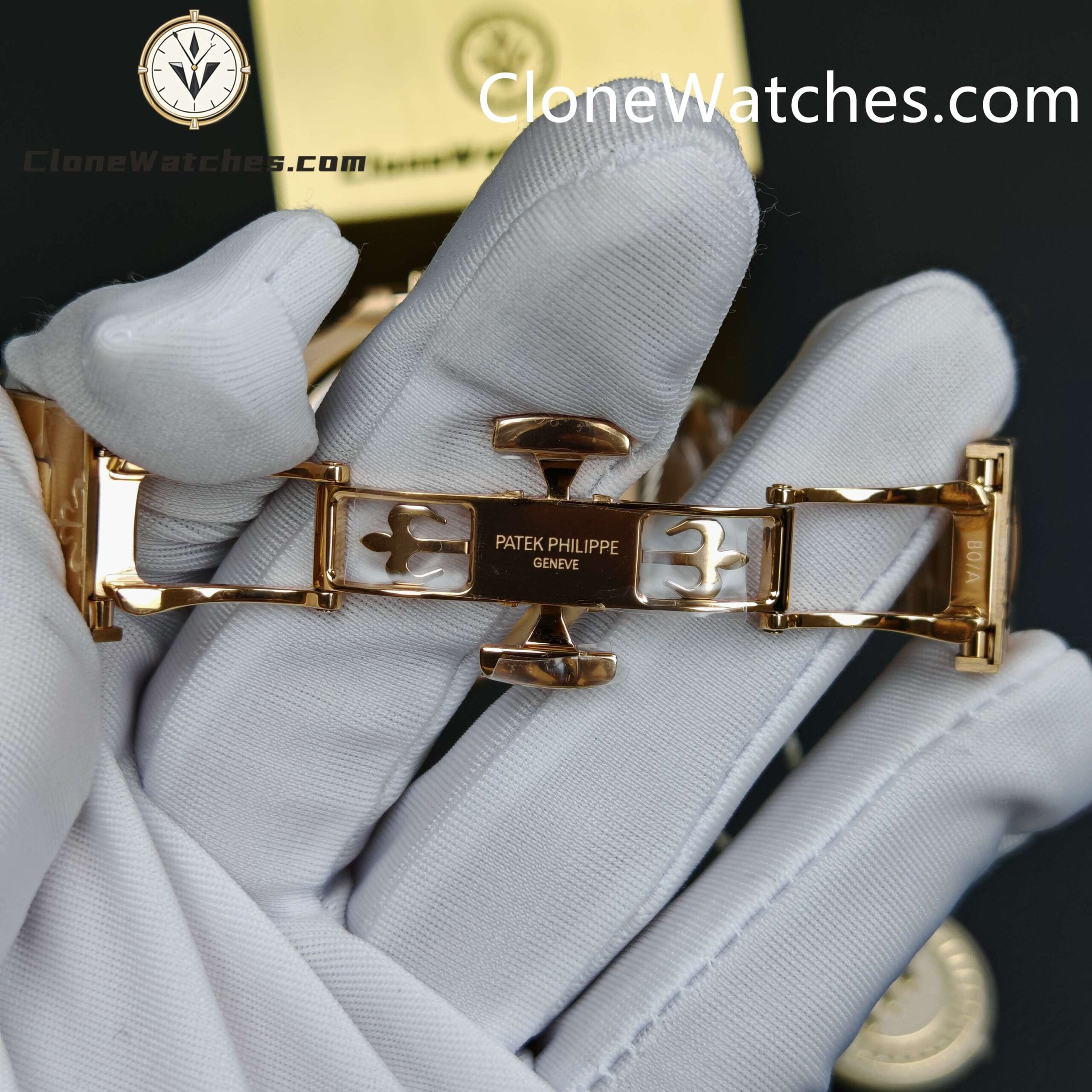 Patek Philippe Super Clone Watches 1:1 Nautilus Moon Phase 18K Rose Gold 5712 Grey Dial New Clasp