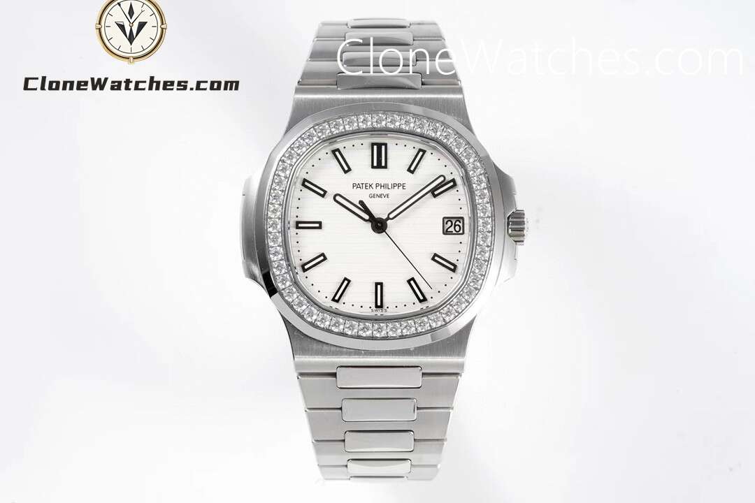 Patek Philippe Super Clone Watches 1:1 Nautilus 5713 White DIal Diamond
