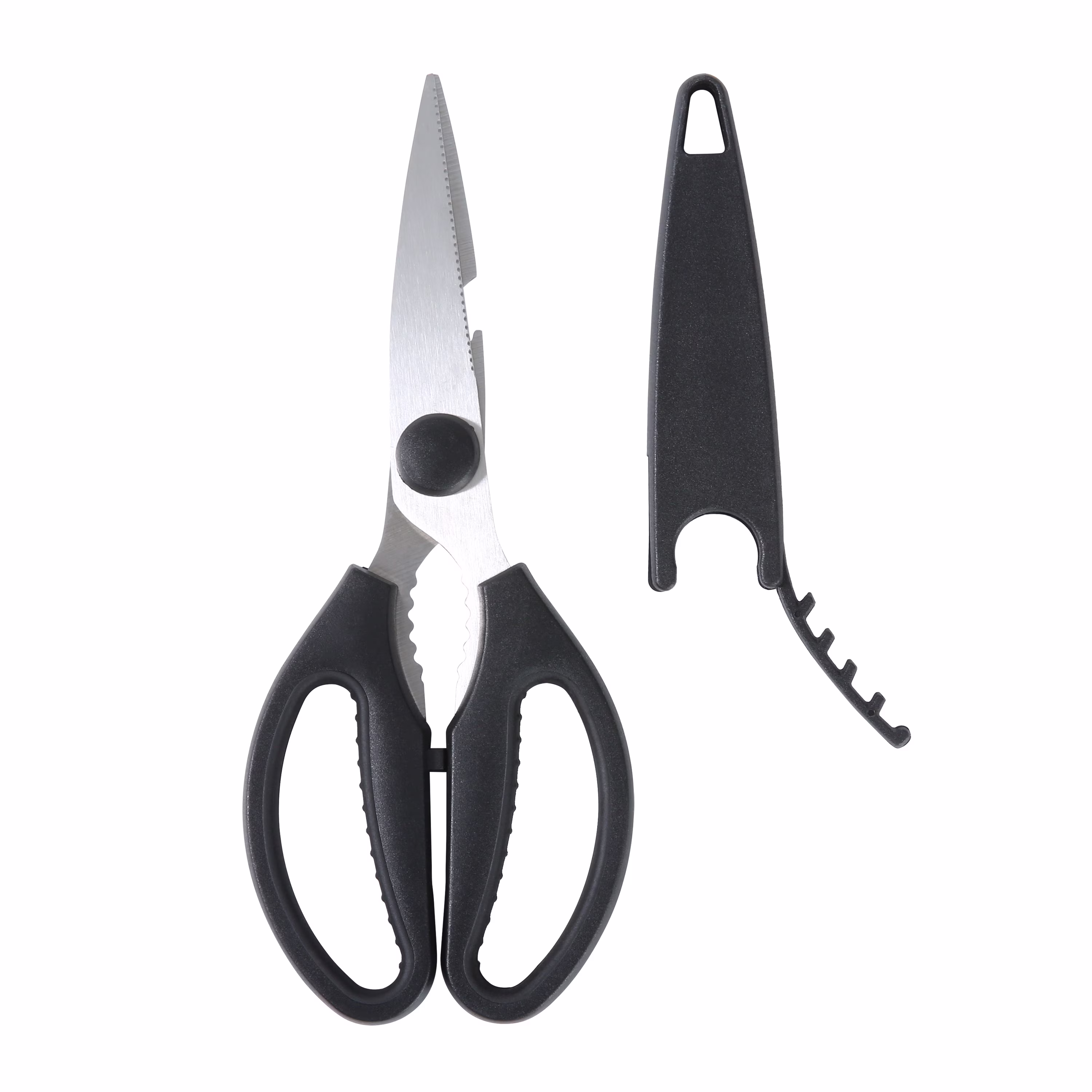 Mainstays Black Handle Stainless Steel Multi-Purpose 8.6in Kitchen Shears