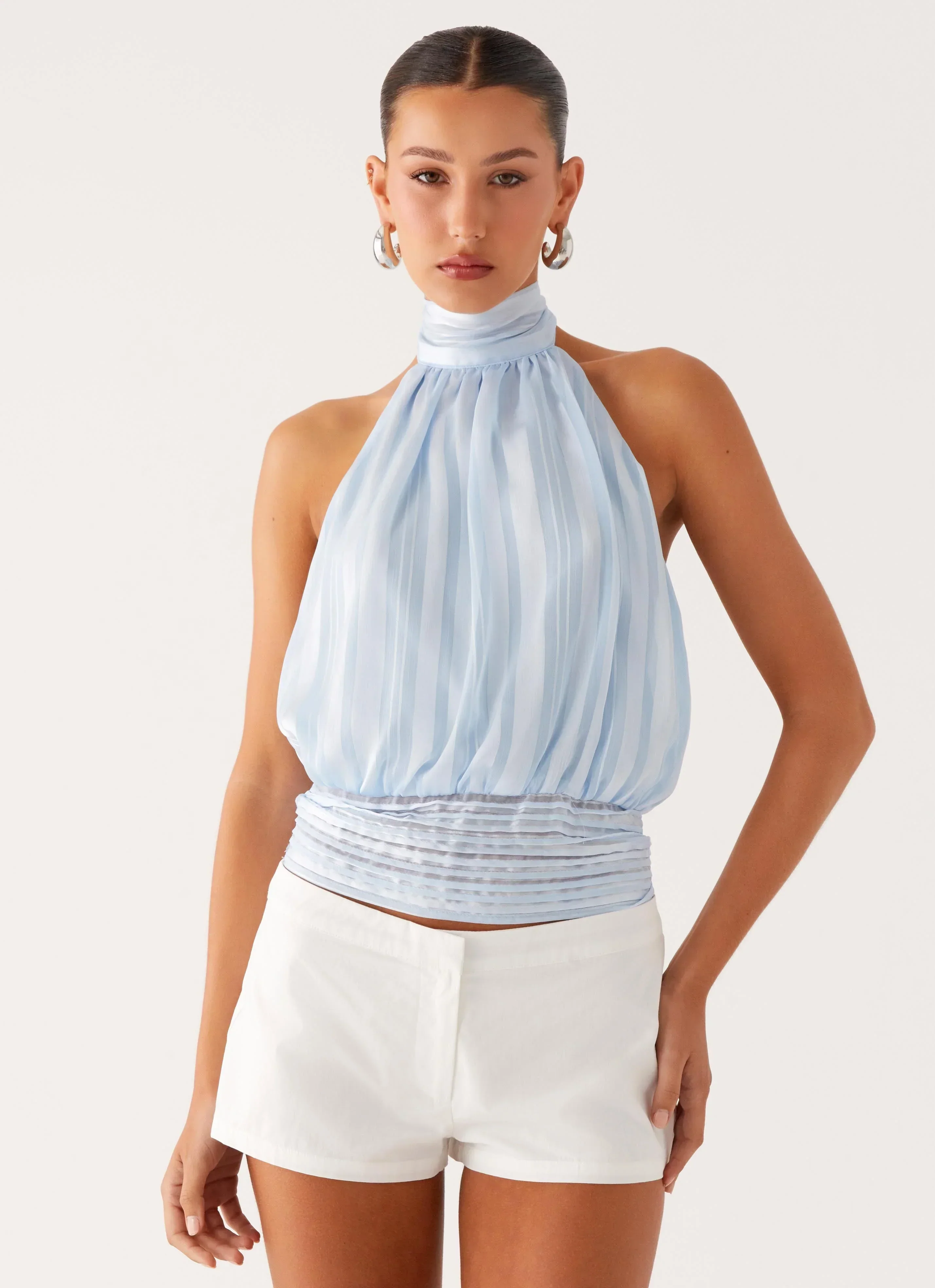 Willow Chiffon Top - Blue