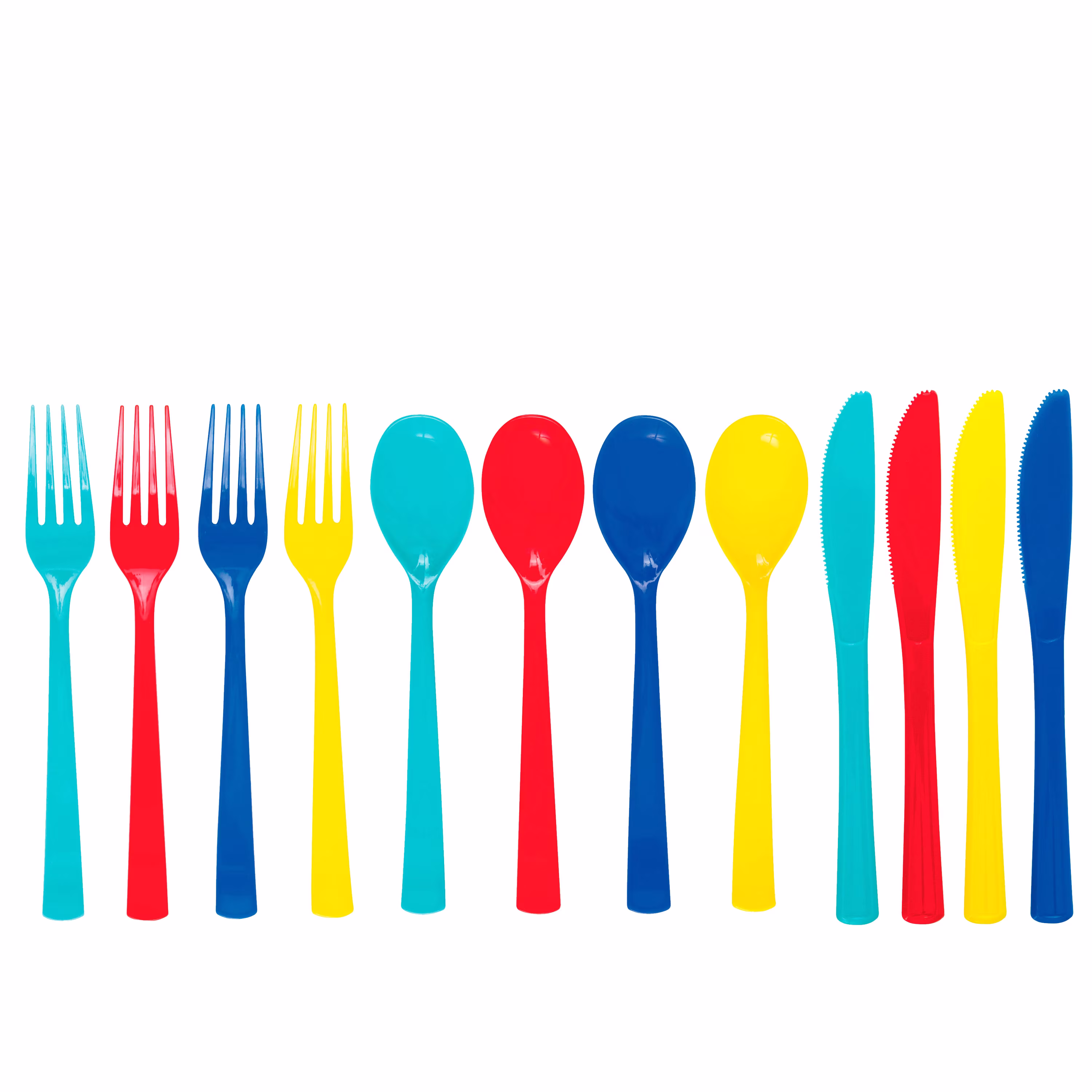(6 pack) 24 Count Multicolor Disposable Plastic Cutlery by Way To Celebrate