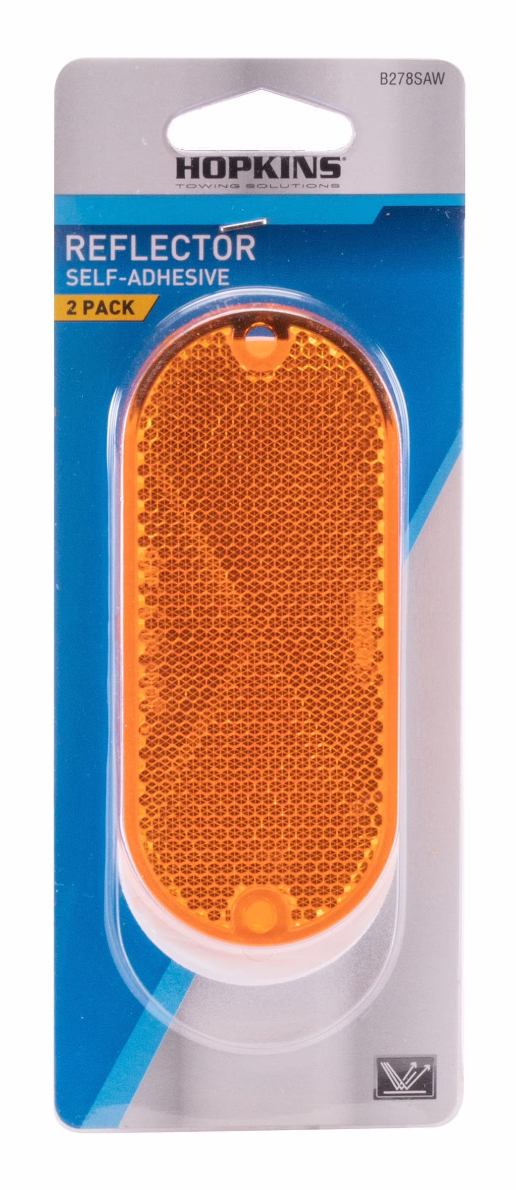 Hopkins Towing Solutions Oblong Stick-on Reflectors 2 Pack, Fits Trucks, Amber, B278SAW
