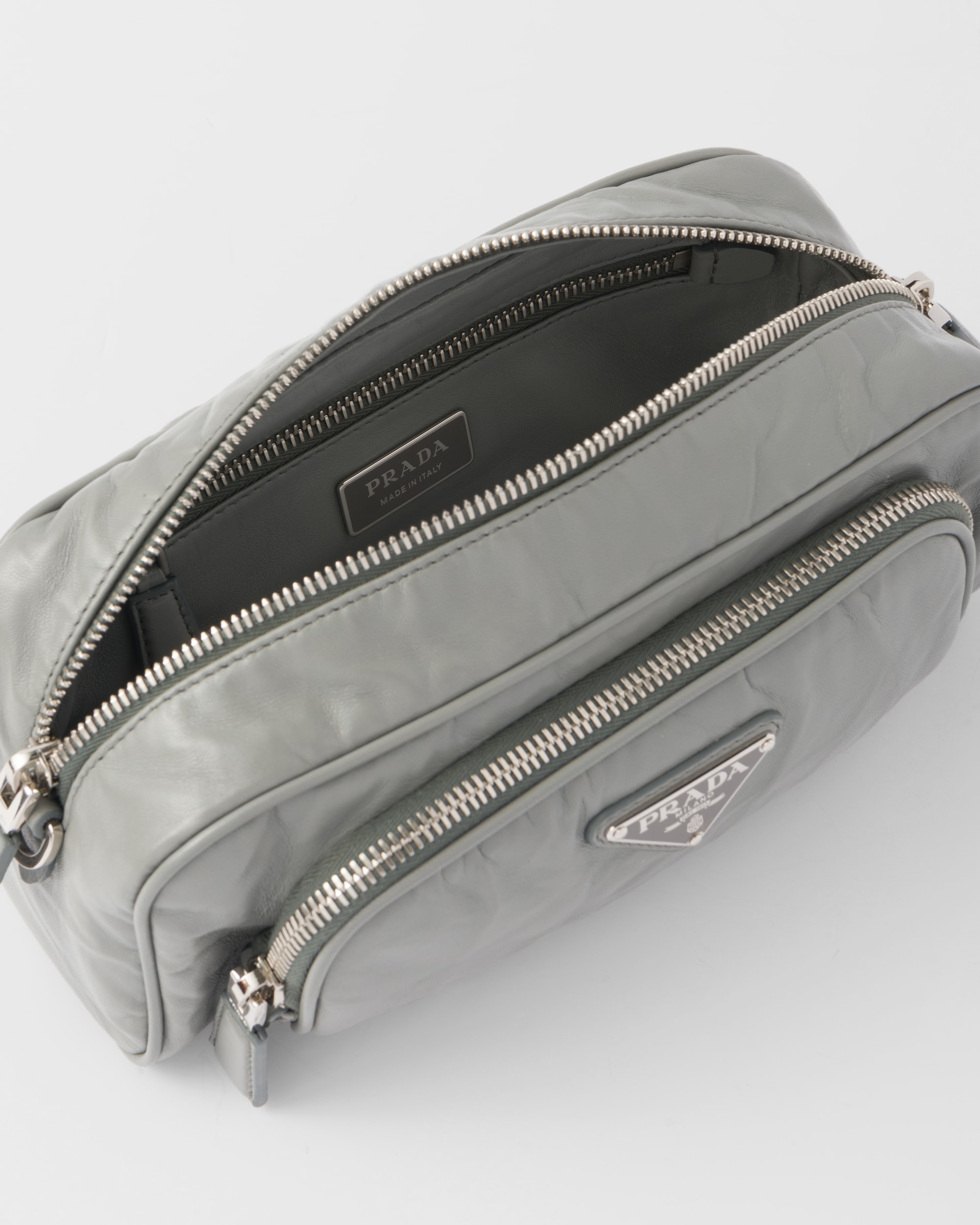 Prada Nappa antique leather multi-pocket shoulder bag - Slate Gray