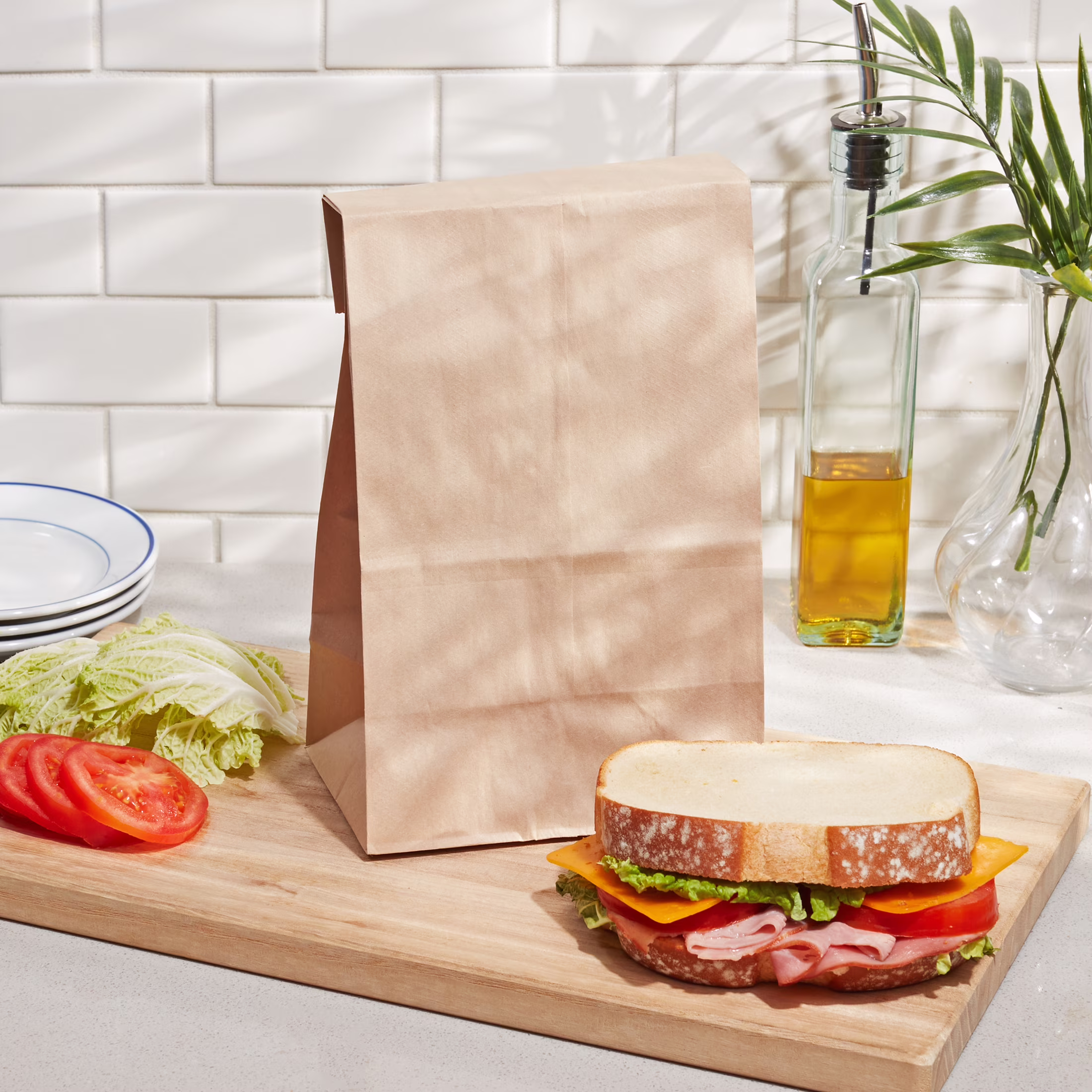 Great Value Self Standing Giant Lunch Bags, 50 Count