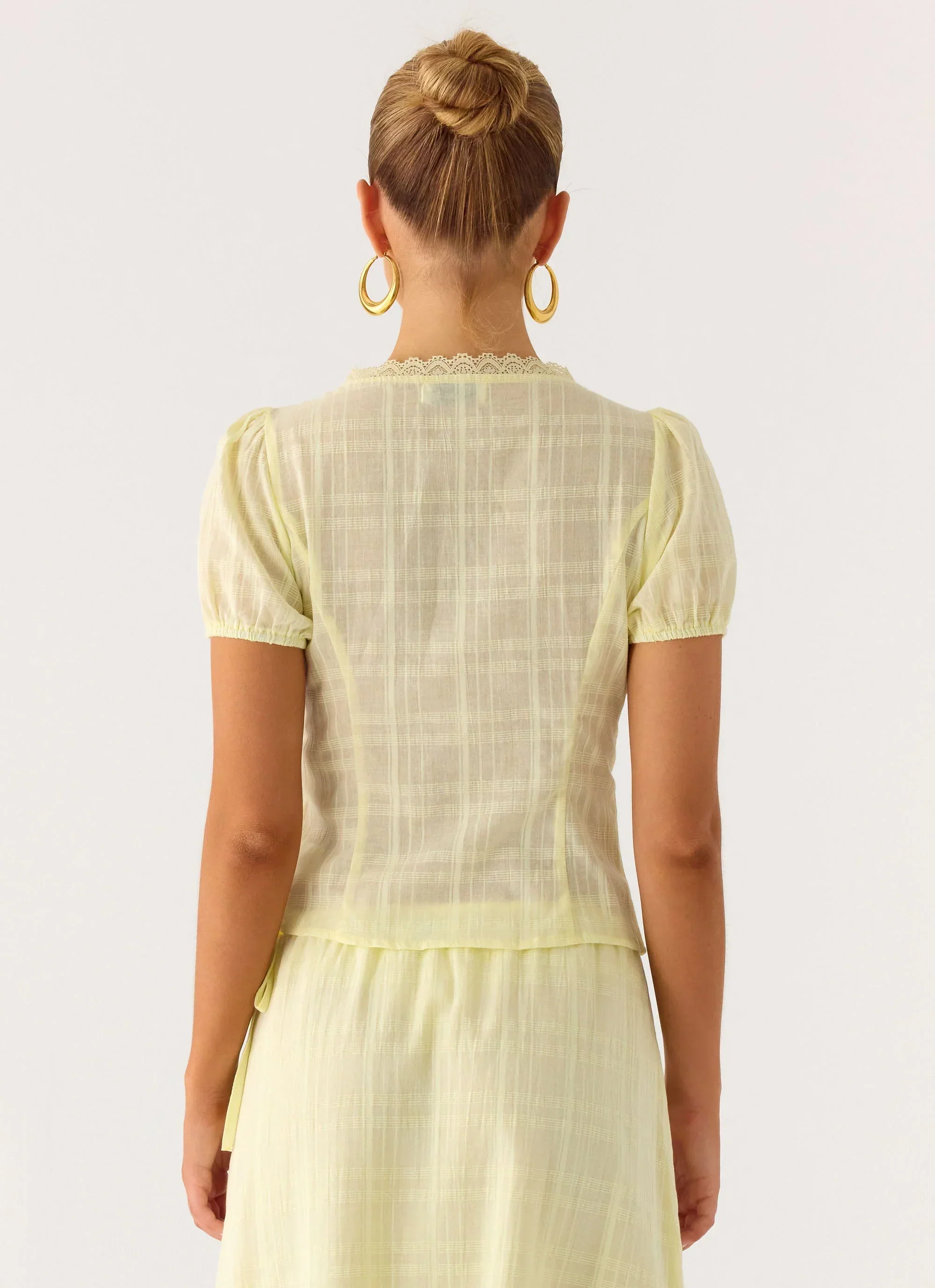 Sweet Lullaby Button Up Shirt - Lemon Yellow