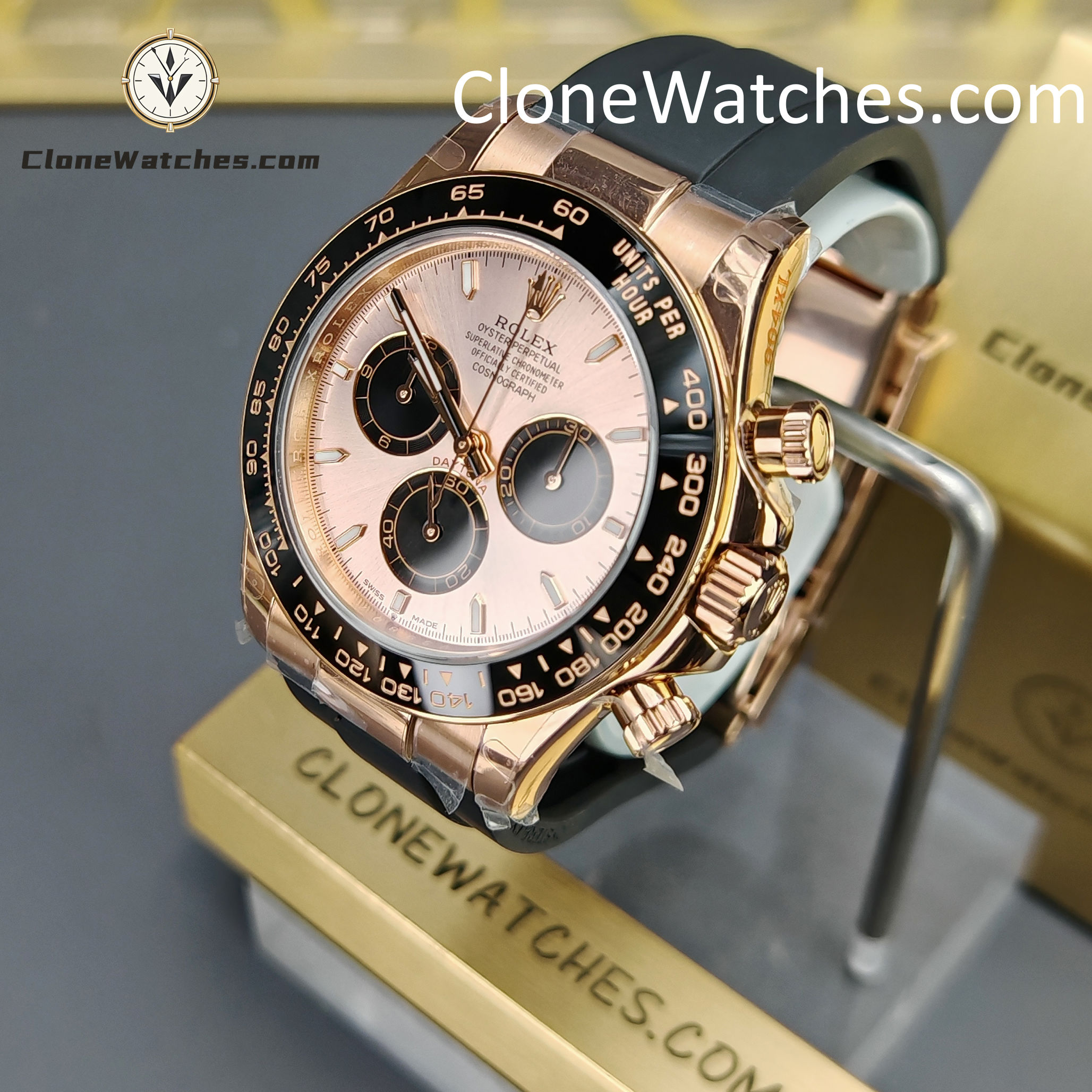 Rolex Super Clone Watches 1:1 Daytona Rose Gold M126515ln-0006 4131 Movement