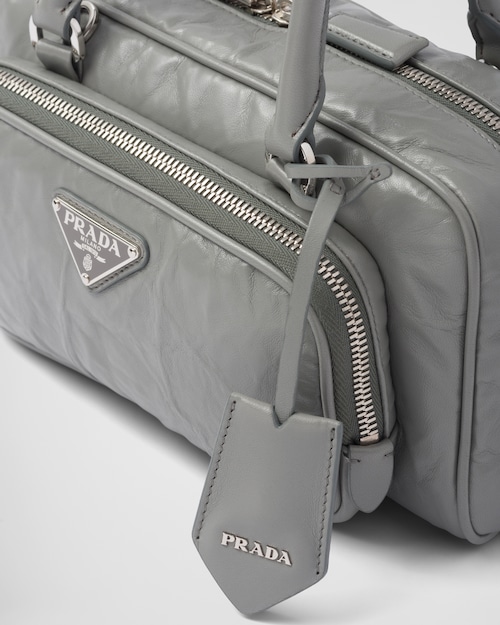 Prada Antique nappa leather multi-pocket top-handle bag - Slate Gray
