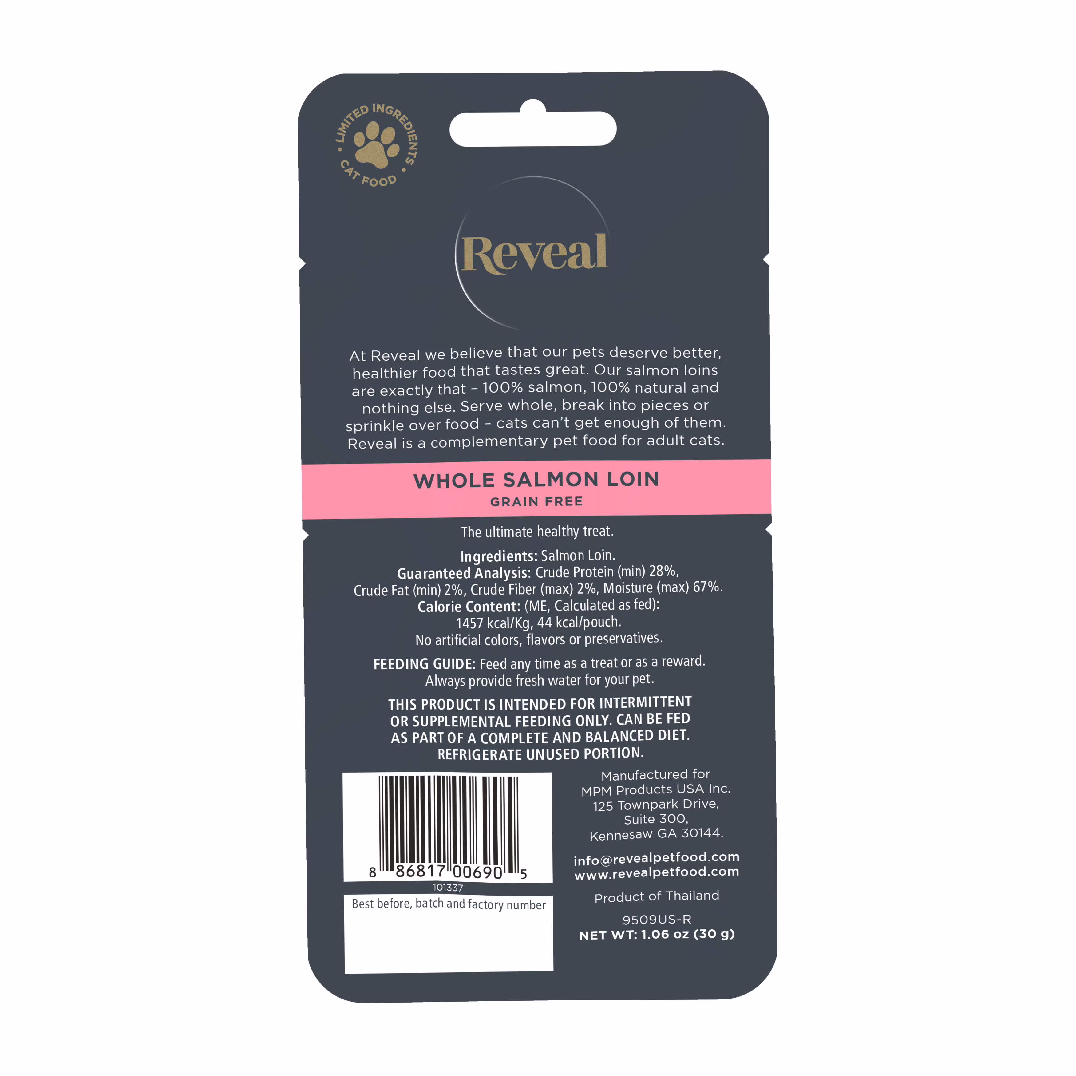Reveal Pet Food Natural Cat Treats Whole Salmon Loin 1.06oz
