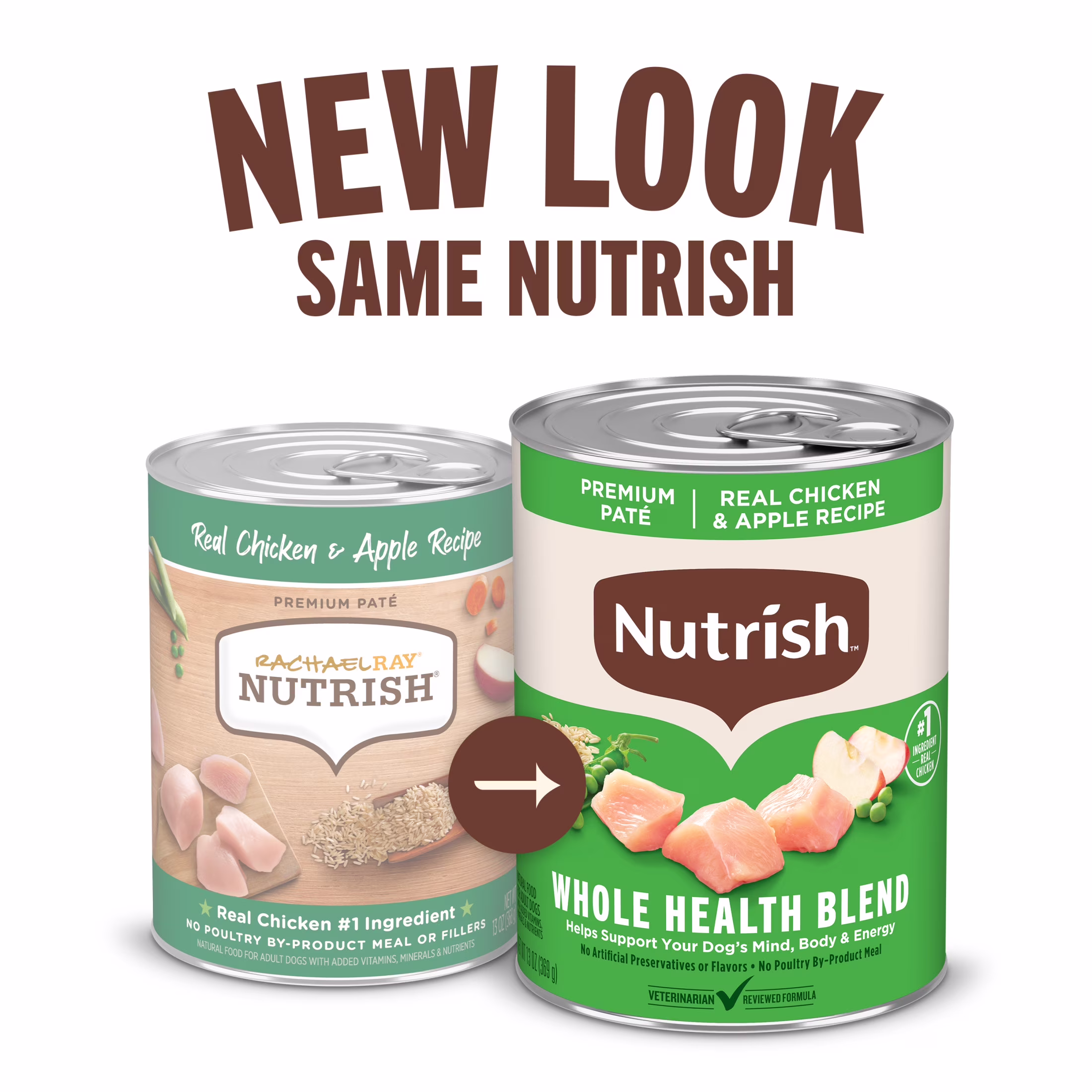 Nutrish Real Chicken & Apple Recipe Whole Health Blend Premium Paté Wet Dog Food, 13 oz. Can (Rachael Ray)