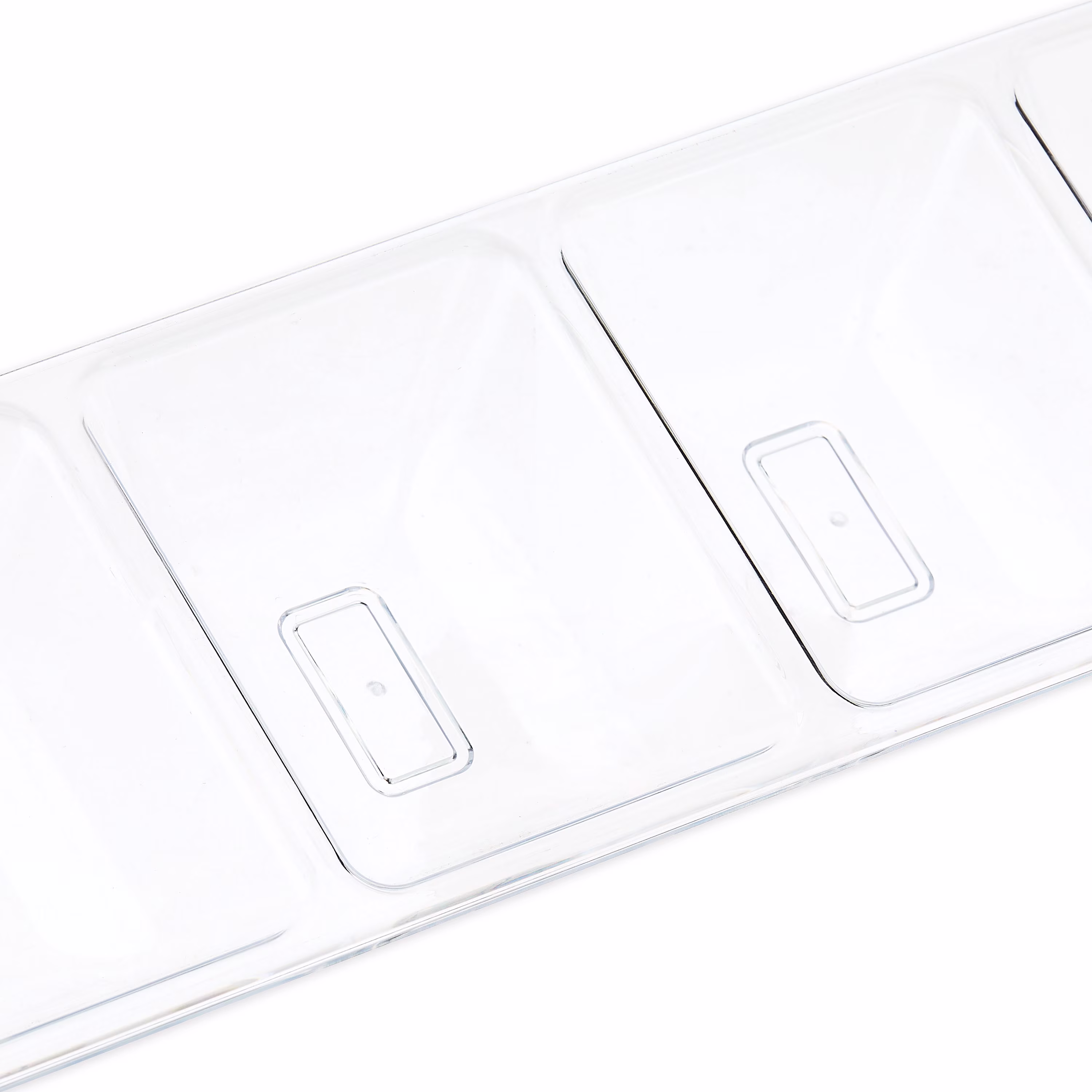 (3 pack) Way To Celebrate Clear Plastic Rectangular Compartment Serving Tray, 16 in
