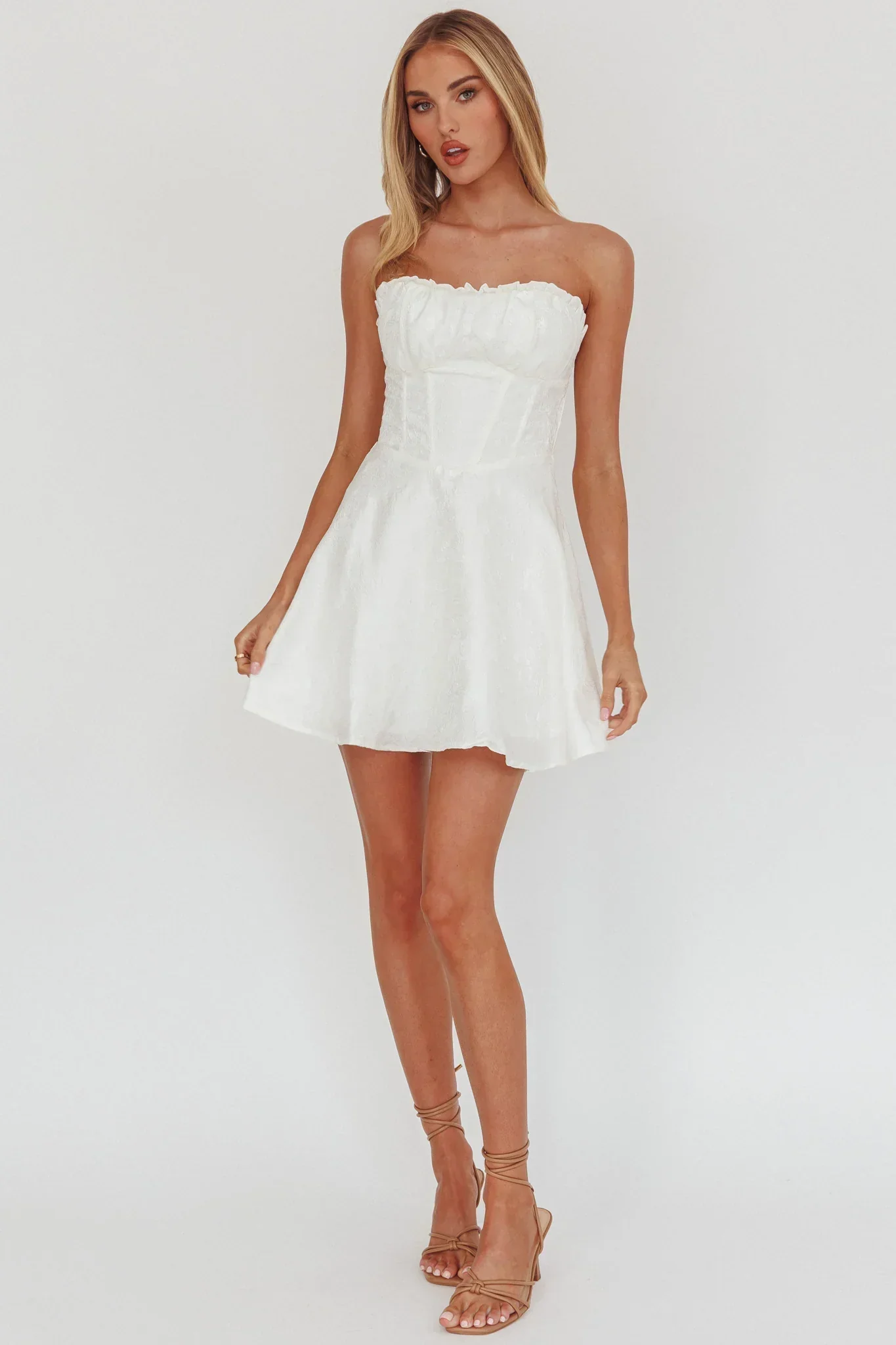 Savanna Corset Bodice Mini Dress Ivory