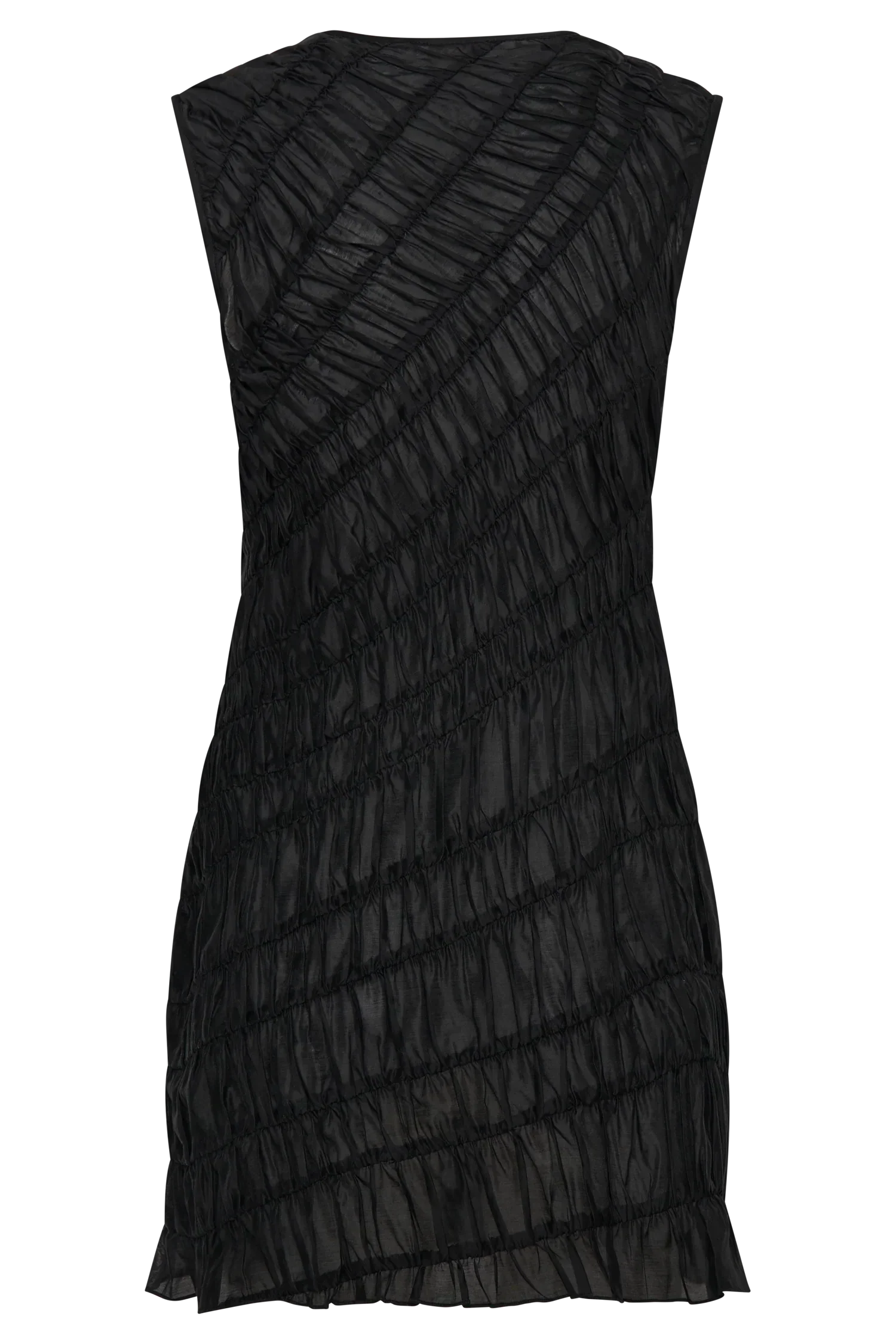 Adella Gathered Mini Dress - Black