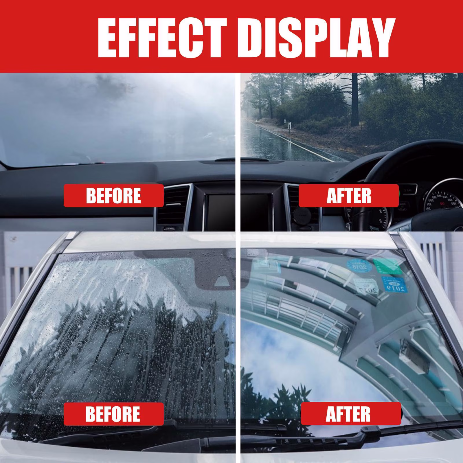 Jpxdew Concentrated Glass Oil Film Cleaner 100ml,Windshield Water Spot Remover Non Damaging,Wiper Noise Solution 4.9×2.1×1.1in