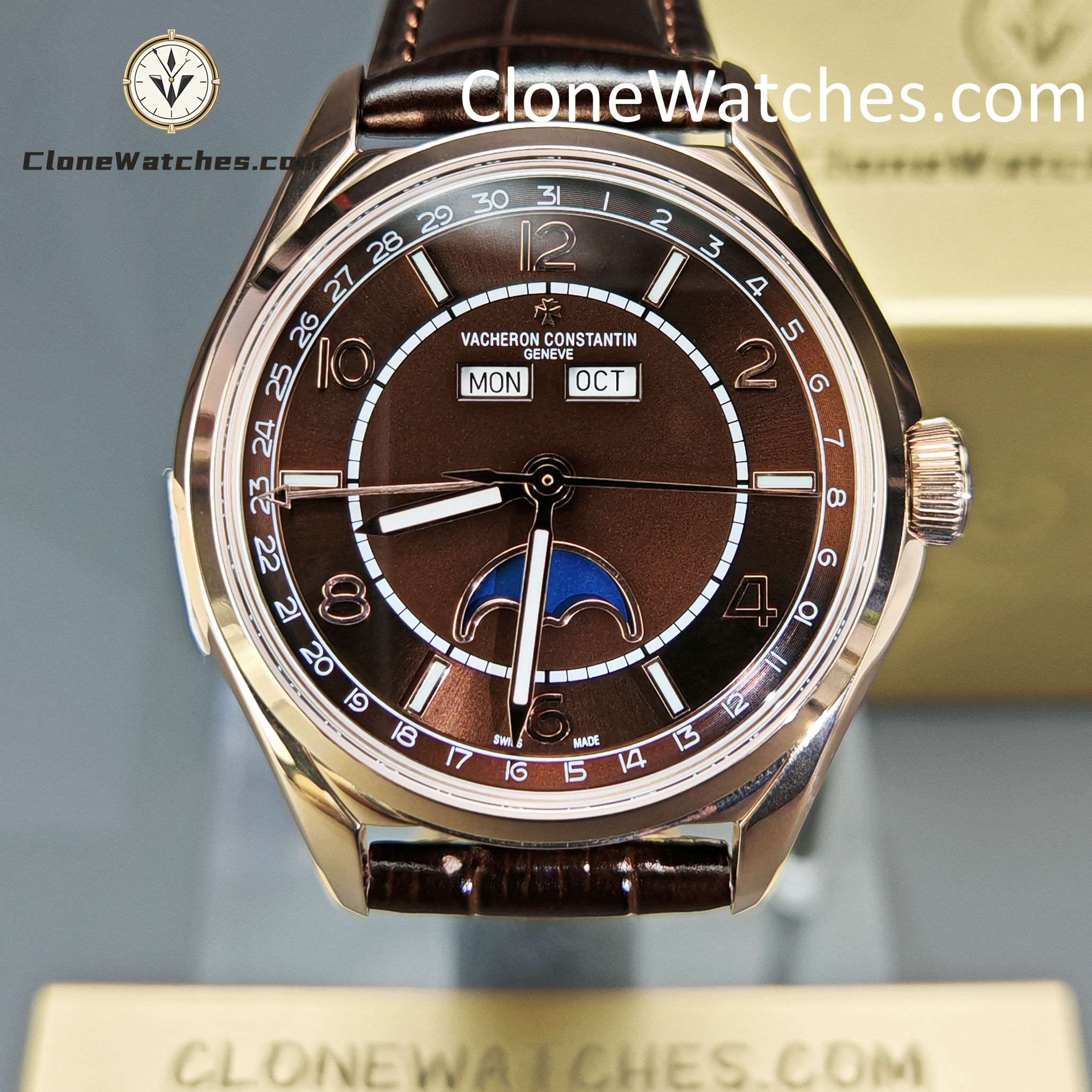 Vacheron Constantin Super Clone Watches 1:1 Fiftysix 4000E/000R-B065 Sepia Brown-Toned Dial