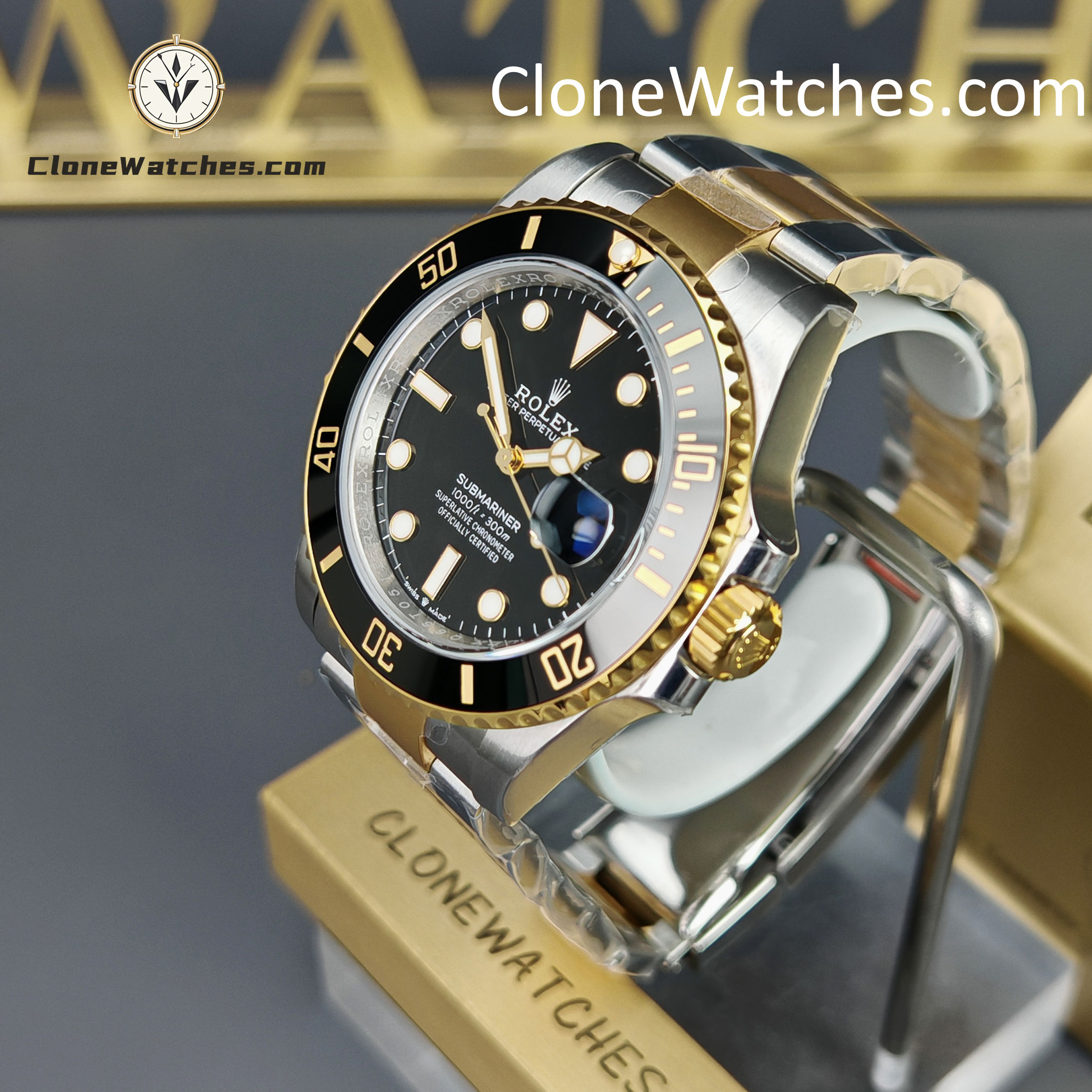 Rolex Super Clone Watches 1:1 Submariner Gold Steel m126613ln-0002 3235 Movement