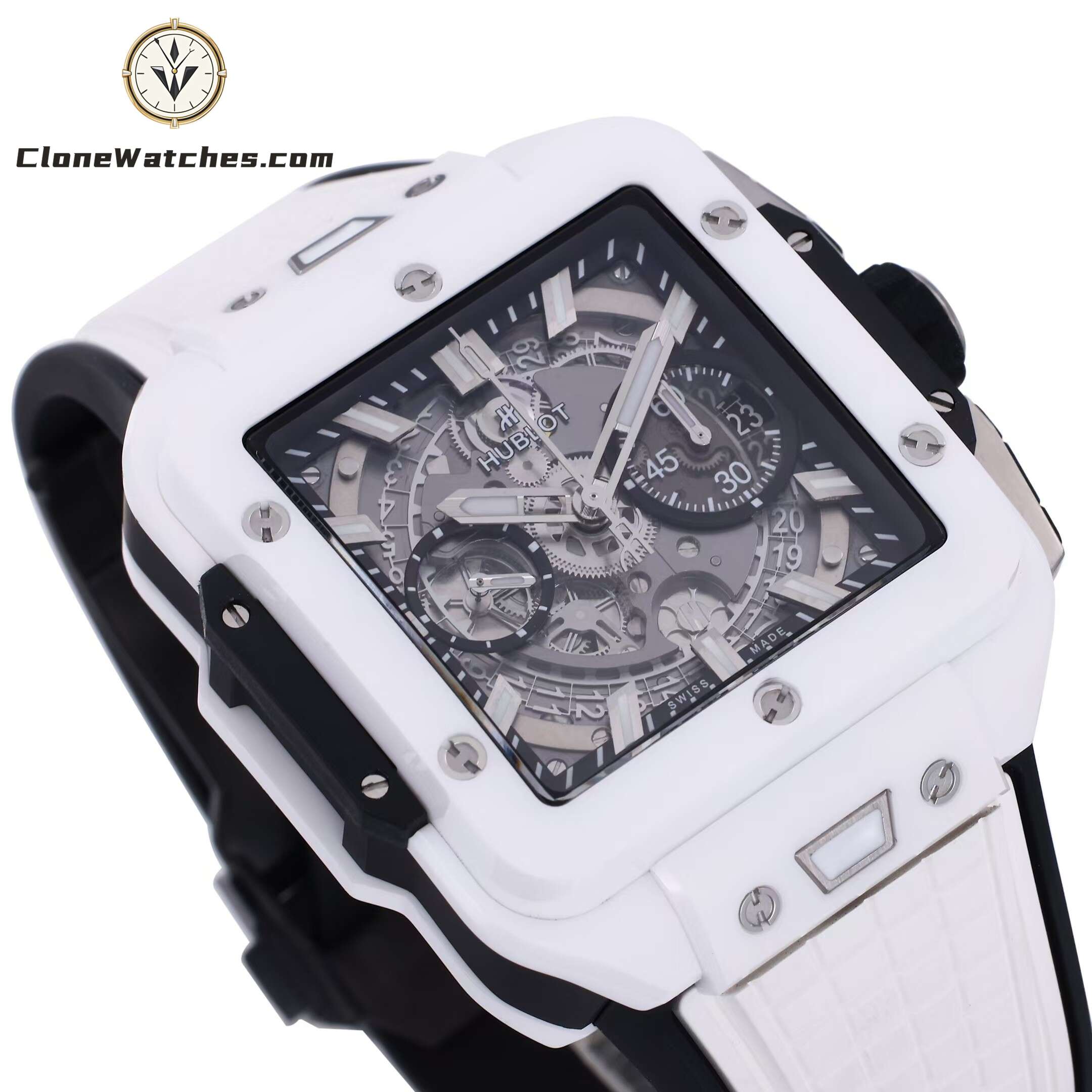 Hublot Super Clone Watches 1:1 Square Bang Unico White Ceramic 42MM 821.HX.0170.RX