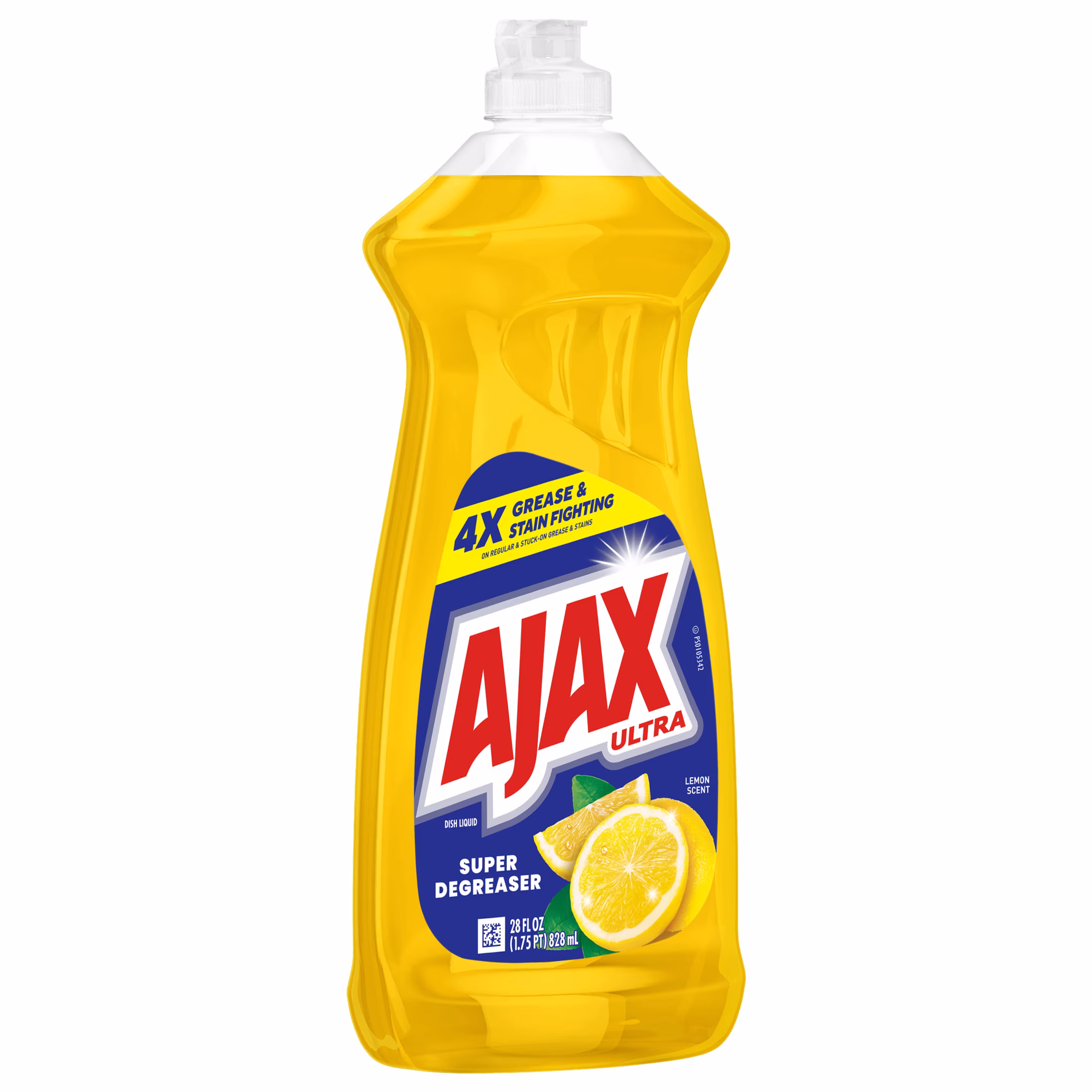Ajax Ultra Liquid Dish Soap, Super Degreaser, Mess-Free, Easy-Flip Cap, Lemon Scent, 28 fl oz
