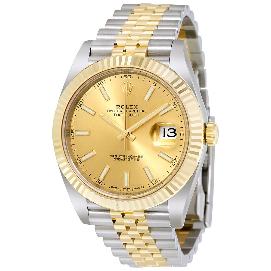 Rolex Datejust Champagne Dial Steel and 18K Yellow Gold Jubilee Men s Watch 126333CSJ（Lifetime free warranty+90-days replacement service & Refund!.）