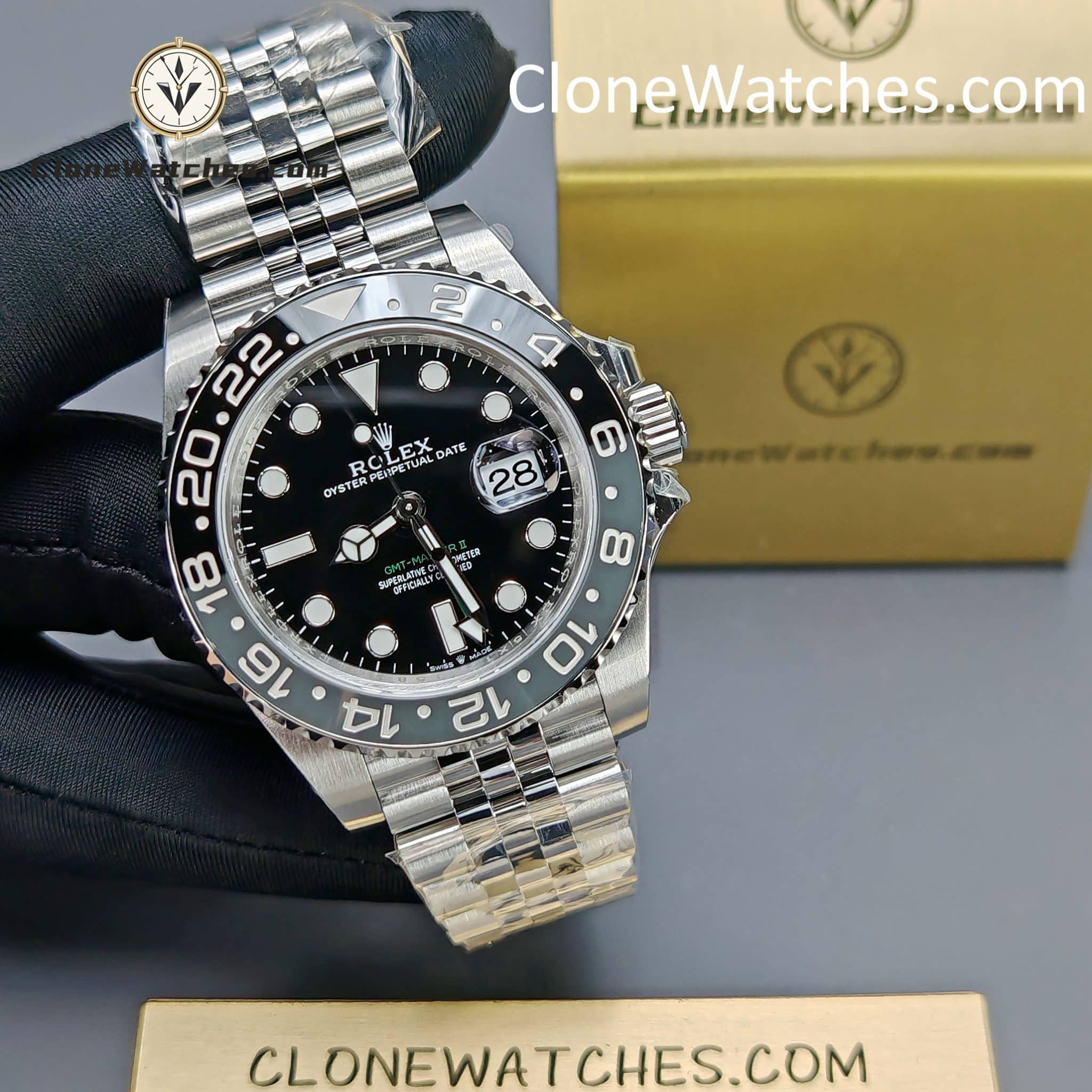 Rolex Super Clone Watches 1:1 Bruce Wayne GMT Master II M126710grnr Jubilee 3285 Movement