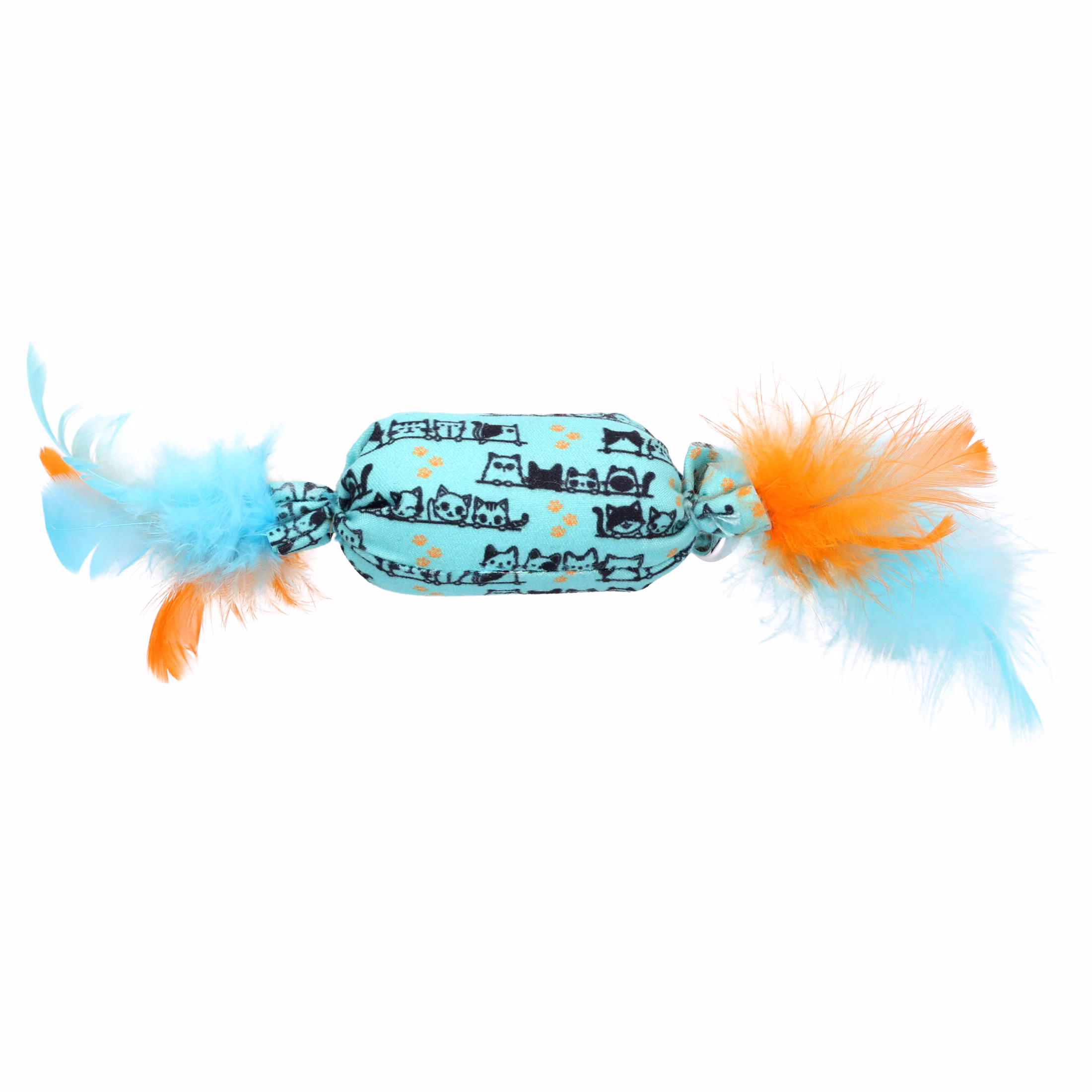 Vibrant Life Blue Candy-Shaped Catnip Cat Toy with Feathers
