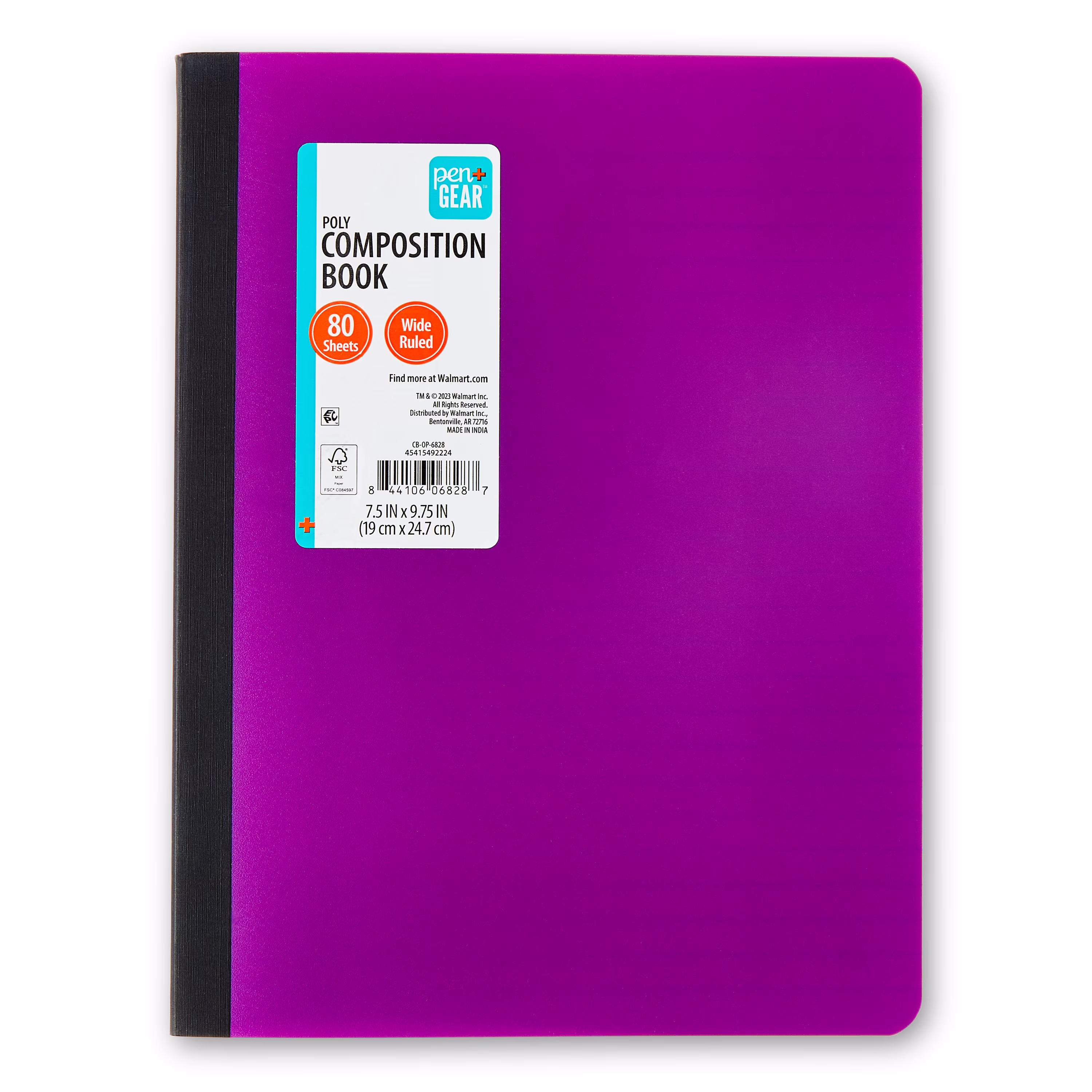 (16 pack) Pen+Gear Wide Ruled Poly Composition Book, 7.5