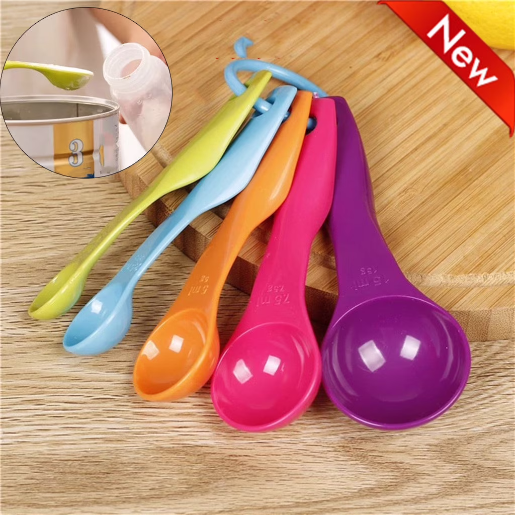Moocorvic 5pcs Colorful Measuring Spoons Set Kitchen Tool Utensils Cream