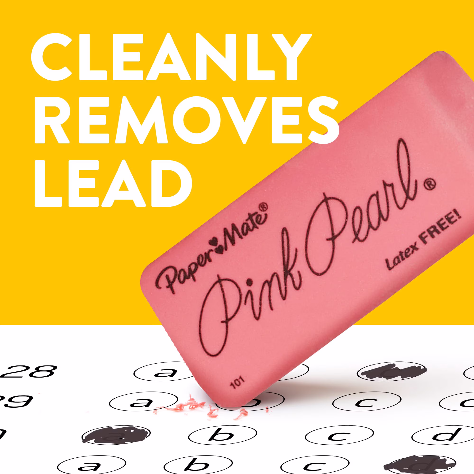 Paper Mate Pink Pearl Erasers, Large, 3 Count