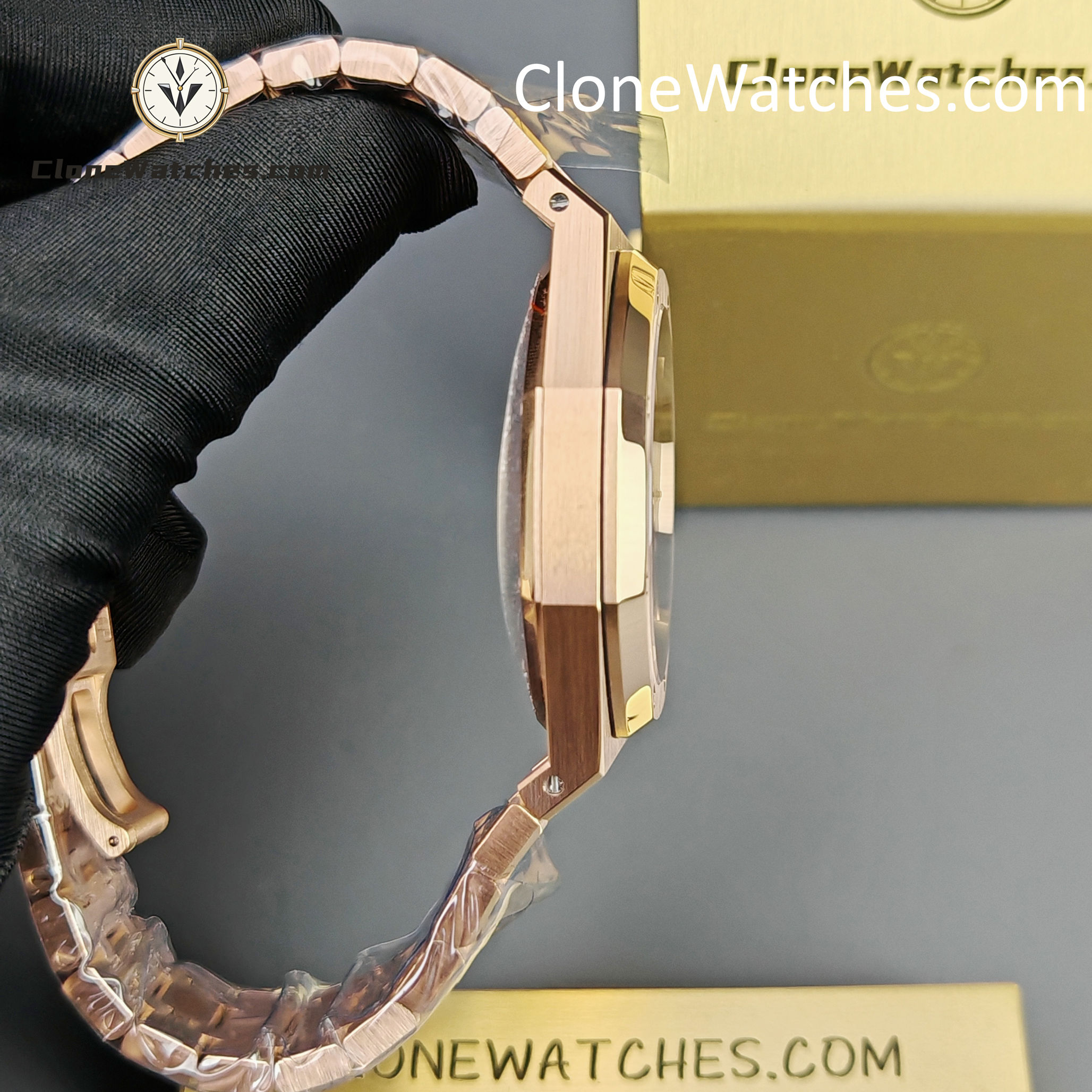 Audemars Piguet Super Clone Watches 1:1 Royal Oak Rose Gold 15407 Skeleton Dial