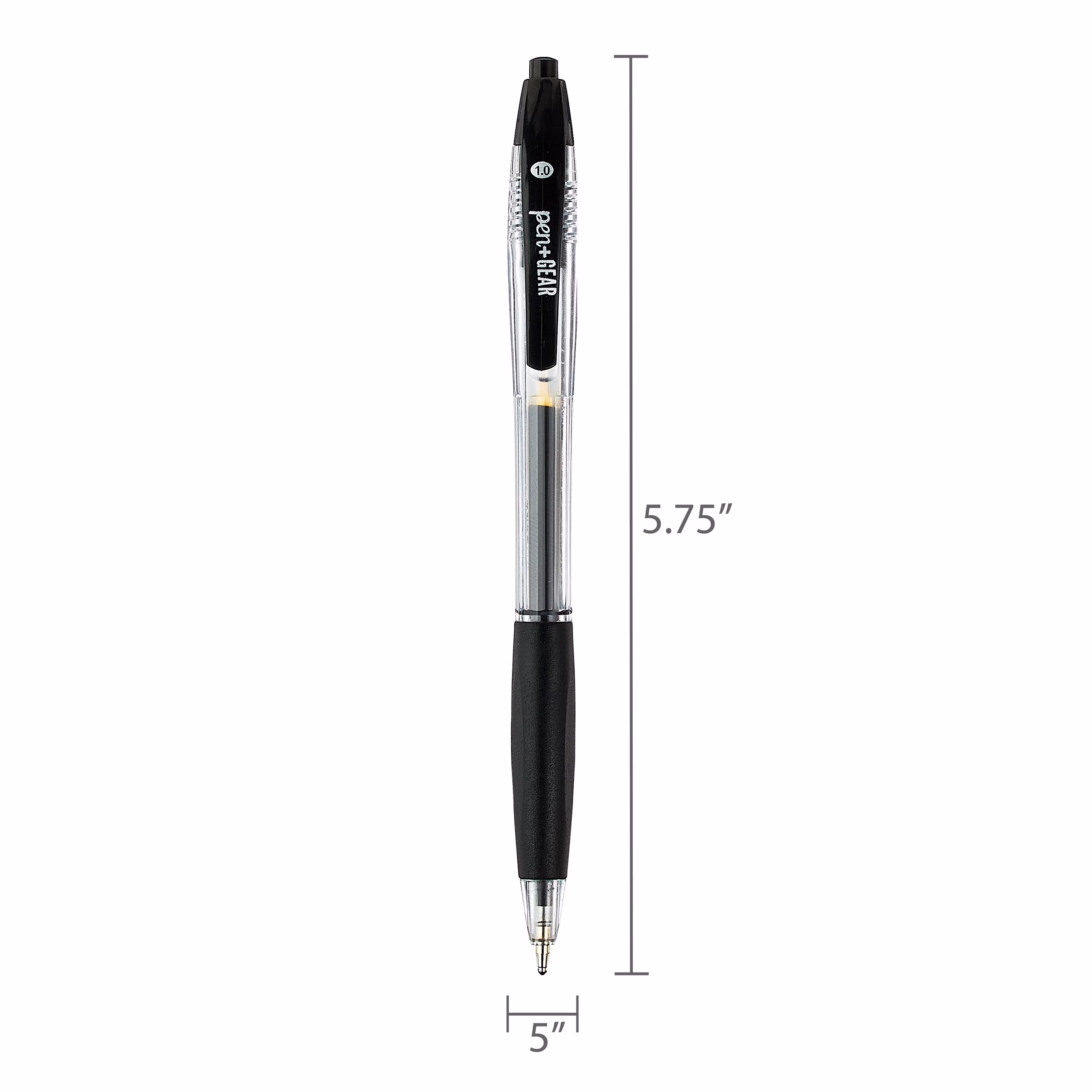 Pen+Gear Retractable Ballpoint Pens, Medium Point,1.0mm, Black Ink, 8 Count