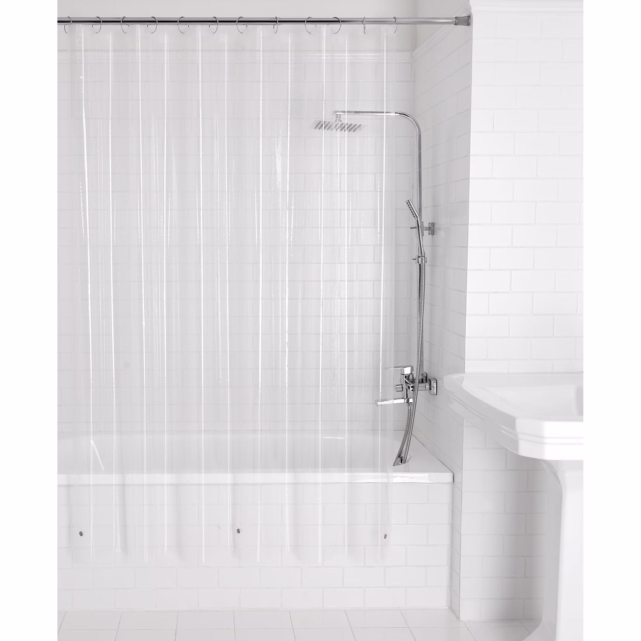 Mainstays Light Weight PEVA Shower Liner, 70 in x 71 in, Clear