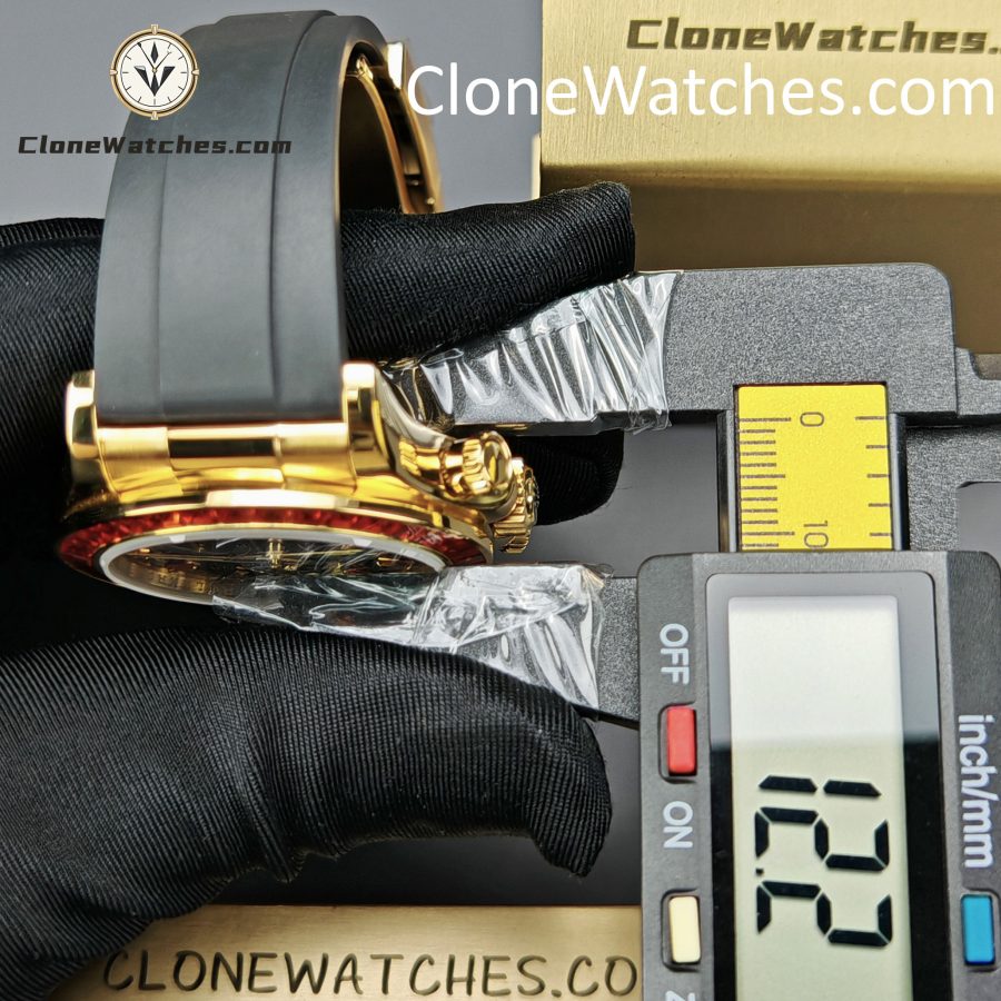 Modified Super Clone Watches 1:1 Rolex Daytona 18K Gold Diamond Bezel 4130 Movement